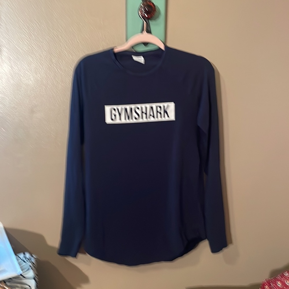Gym Shark Navy Long sleeve Shirt